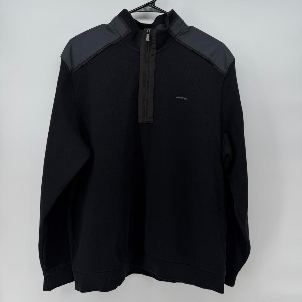 Calvin Klein 1/4 Zip Mock Neck Sweater Jacket Men Size XL